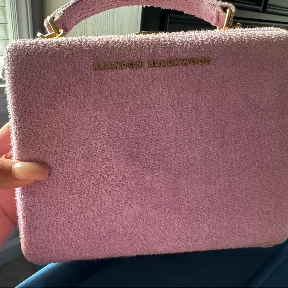 Brandon Blackwood Purple Terry Cloth handbag